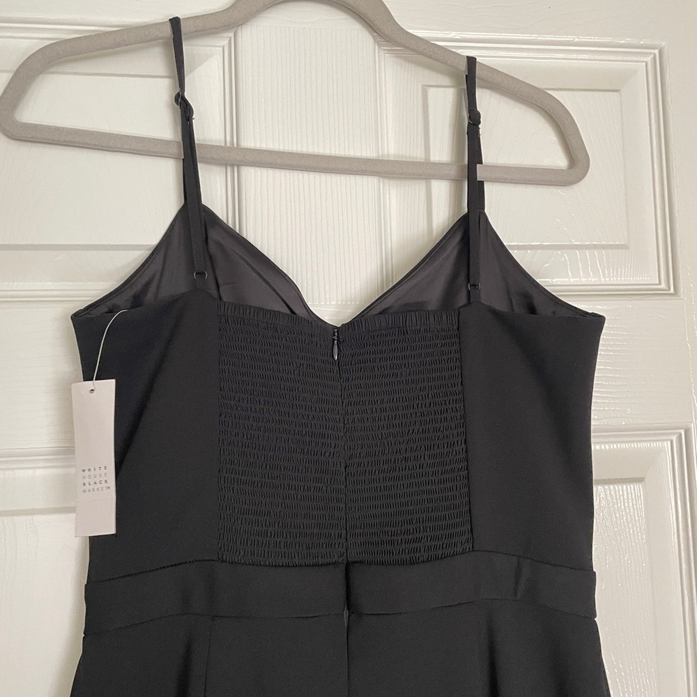 WHBM Sweetheart Jumpsuit Black Straight Leg Ankle Length Sz 10 NWT - Picture 14 of 14